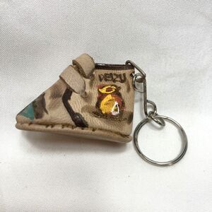 Leather Shoe Keychain From Peru, Hand painted, Hard To Find Item 1.5"L x1"H